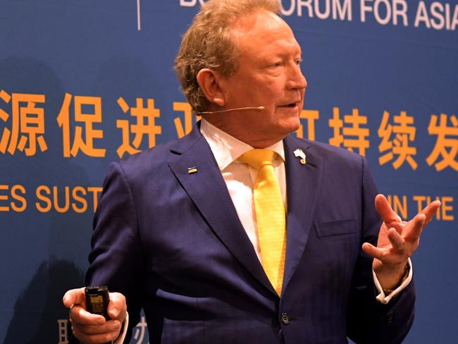 PERTH , AUSTRALIA - NewsWire Photos  AUGUST 29 , 2023  Boao Furum for Asia Agenda  Fortescue bos Andrew (Twiggy) Forrest makes a passionate speech about climate change. (With Premier Roger Cook)Picture: NCA NewsWire / Sharon Smith