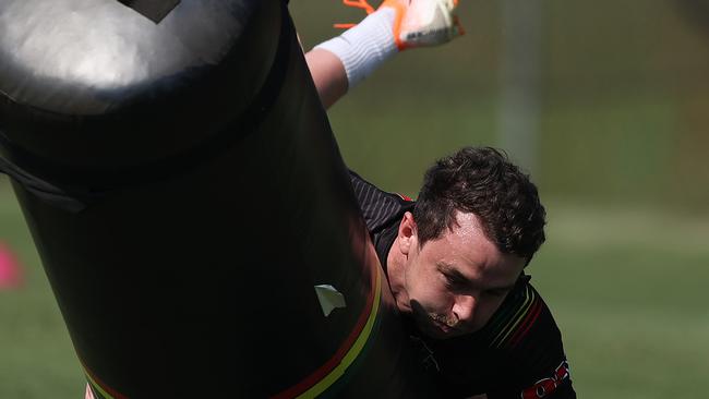 Penrith's Dylan Edwards during Penrith NRL training. Pic: Brett Costello