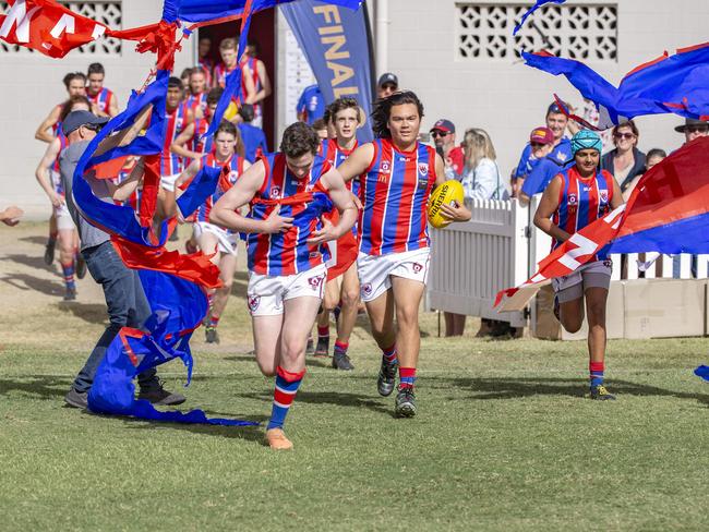 Wilston Grange in the Under 16 AFL game between Zillmere and Wilston Grange at Yeronga, Saturday, September 7, 2019 (AAP Image/Richard Walker)