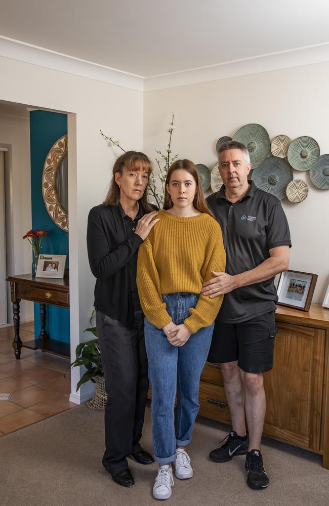 Peter and Fiona Waterson with Georgia, Jonah's older sister. Picture: Mark Cranitch