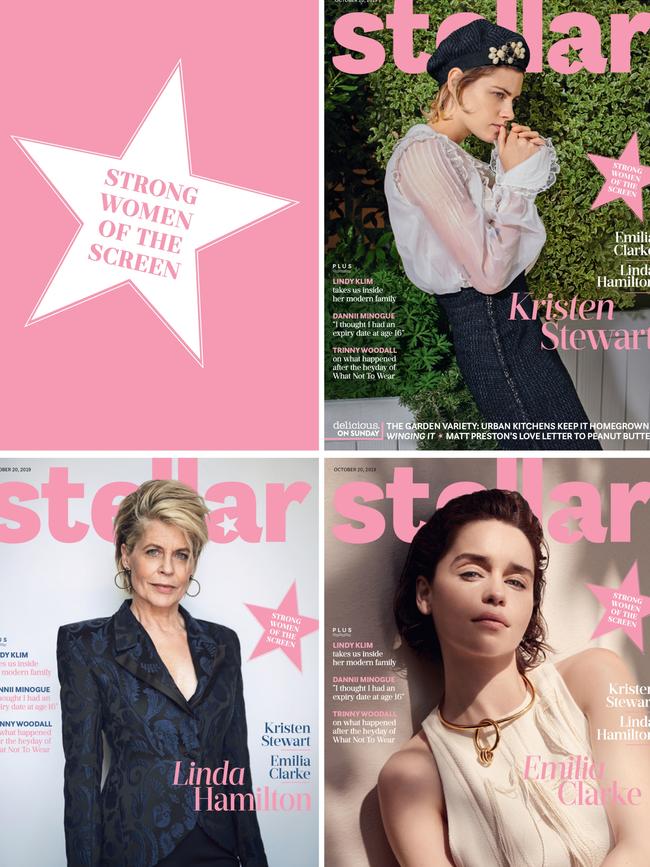 Kristen Stewart is part of Stellar’s “Strong Women of the Screen” series and is one of three covers this Sunday along with Linda Hamilton and Emilia Clarke.