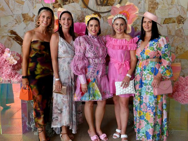 Melbourne Cup socials at The Ville, 2023: Amy McCrystal, Marnie Rogers, Naomi Kirtpatrick, Kirsty Schultz and Charlotte MacMorland. Picture: Evan Morgan