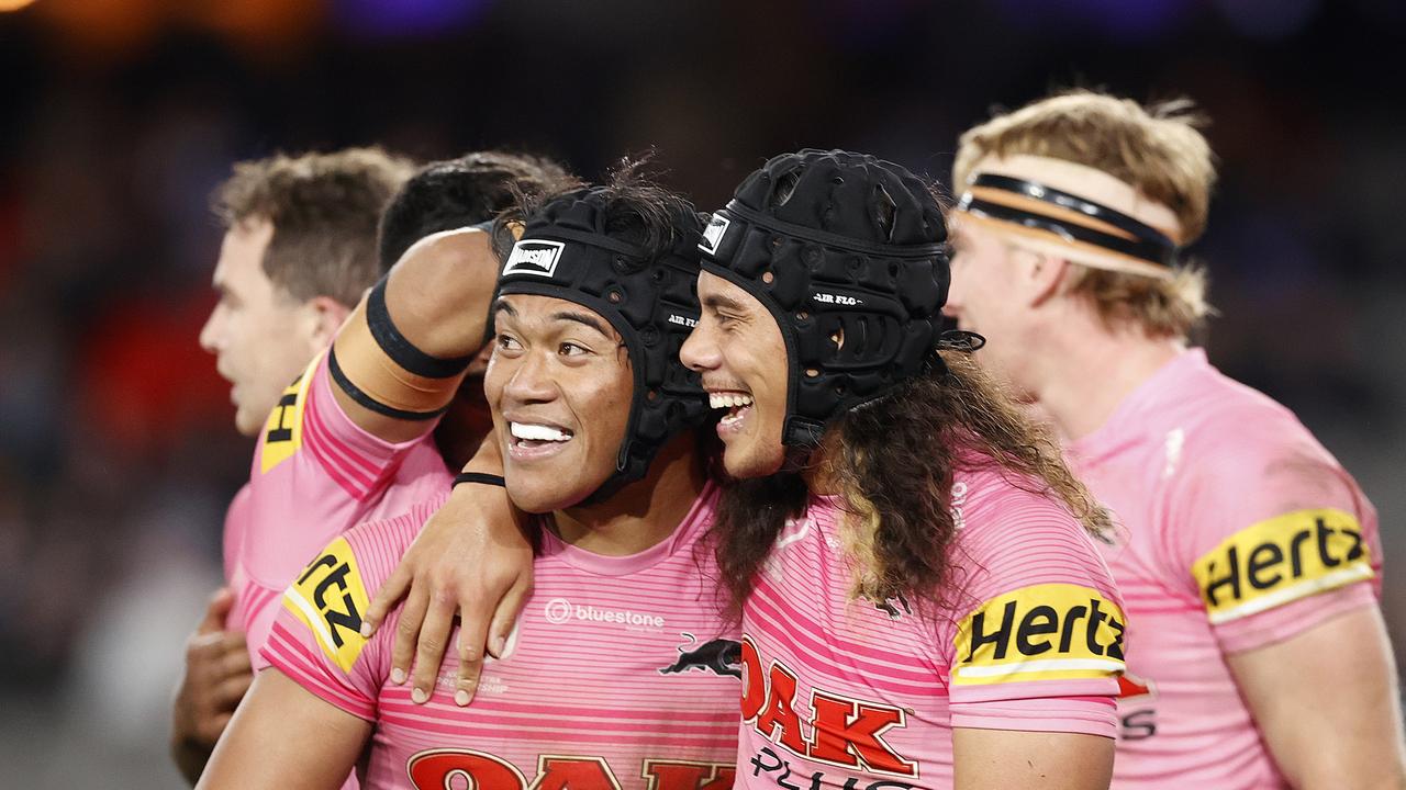 Jarome Luai certainly seems happy in the golden west. Photo by Kelly Defina/Getty Images.