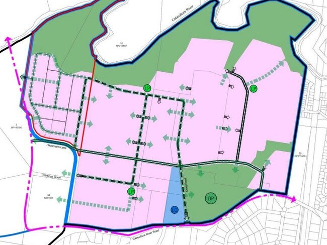 Proposed structure Plan by Peak Urban for the first phase of the Caboolture West development. Image: Peak Urban