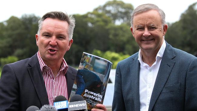 The Leader of the Australian Labor Party, Anthony Albanese and the Shadow Minister for Climate Change and Energy, Chris Bowen. Picture: NCA Newswire / Gaye Gerard