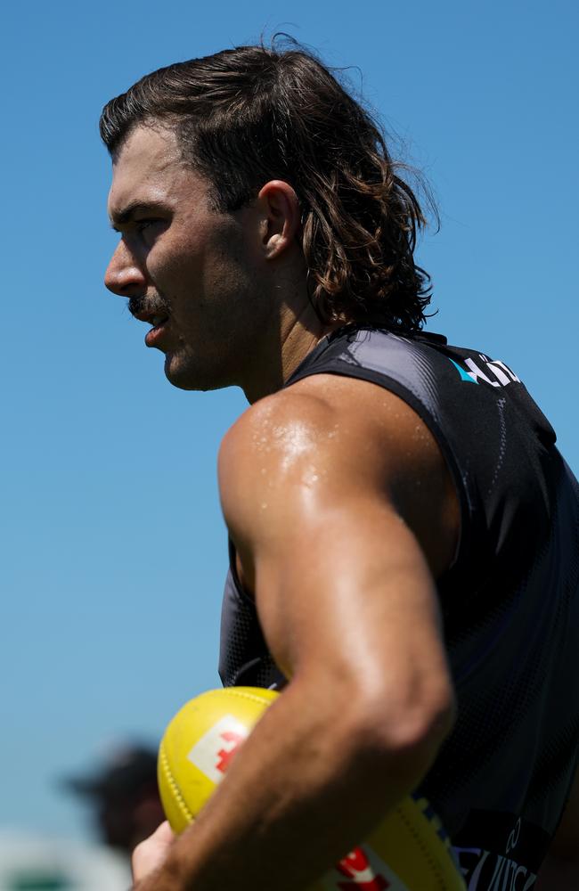 Sam Draper at Essendon pre-season training on Monday. Picture: Essendon FC