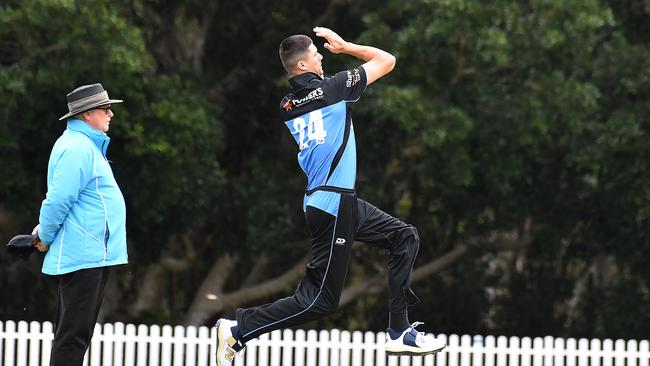 Towering Norths bowler Marcus Bean earlier in the season.