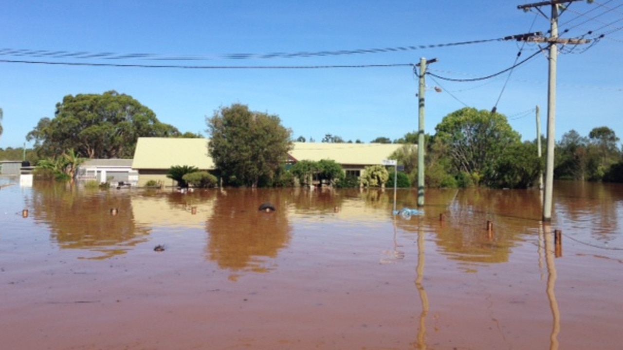 Flood 2013. 23 Steindl St, East Bundaberg Jason Baker's home which unfortunately was not covered for flood insurance. The 2011 flood only came up half way between back neighbours and our back fence. Photo: Jason Baker East Bundaberg