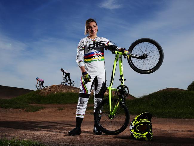 BMX world champion Caroline Buchanan. Picture: Brett Costello