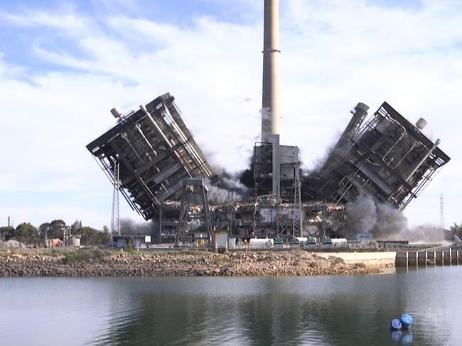 Demolition of the Northern Power Station in Port Augusta in 2017. Picture: McMahon Services