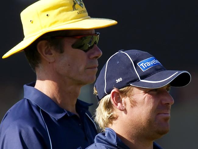 Shane Warne (R) wasn’t a fan of John Buchanan’s (L) bonding camps.