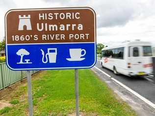 A tourist sign just outside Ulmarra. Picture: Adam Hourigan Photography