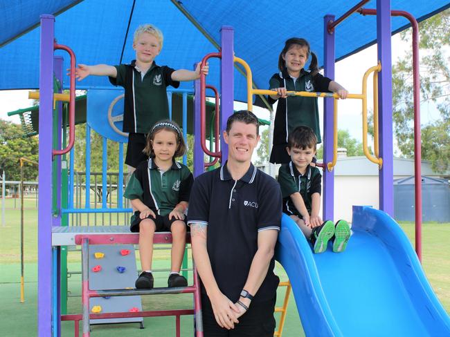 Glenden State Schools Prep Back Row: Saxon Holz, Ava Fulmer Front Row: Sugar Sarvas, Mr Marc Irwin, Arlen Perkins