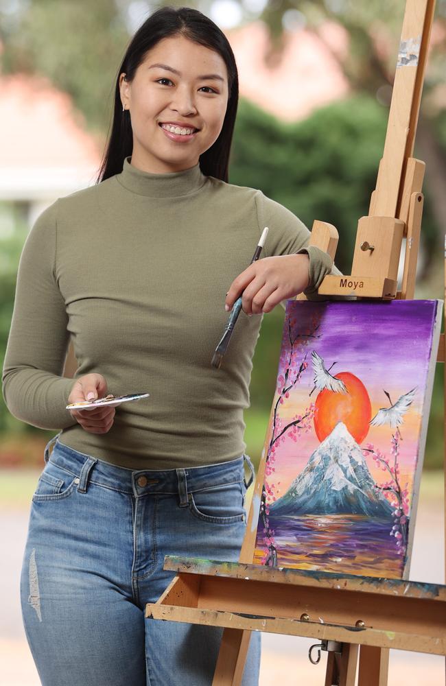 Hieu Le, 24, launched her art class business just before lockdown. Picture: Richard Dobson