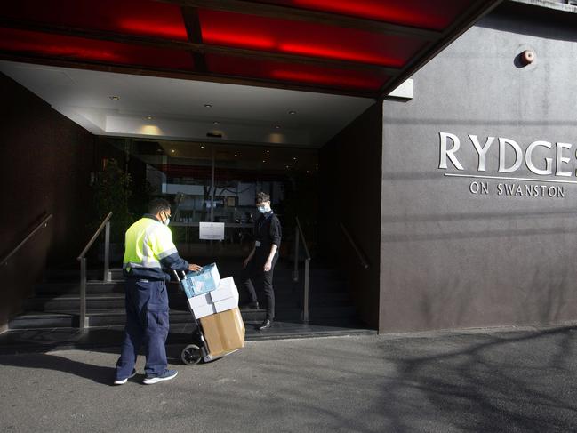 Rydges on Swanston hotel in Melbourne. Picture: NCA NewsWire / David Geraghty