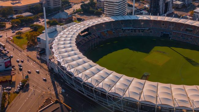 Aerial view of The Gabba stadium. Picture: TEQ