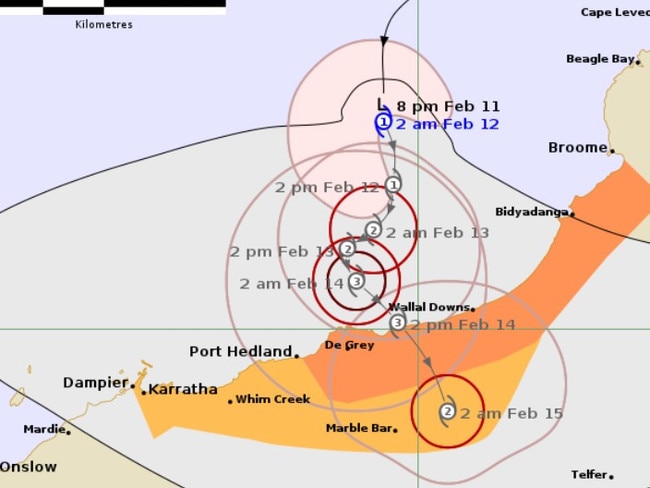 Residents have been warned to brace for Tropical Cyclone Zelia. Picture: Bureau of Meteorology