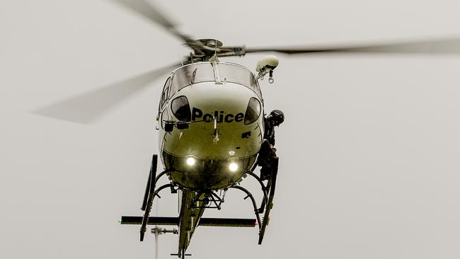 Polair has helped track three teens after violent burglary last night. Picture: Jerad Williams