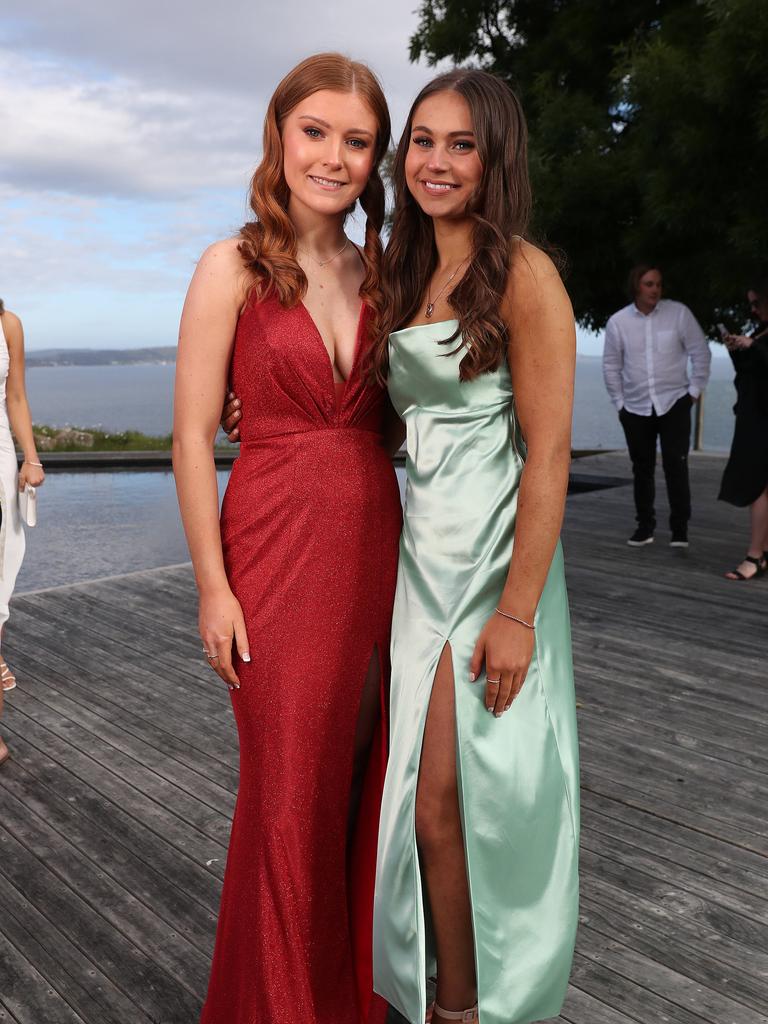 Mia Barwick and Julietta Moutwari. St Mary's College leavers dinner at Glen Albyn Estate Taroona. Picture Nikki Davis-Jones