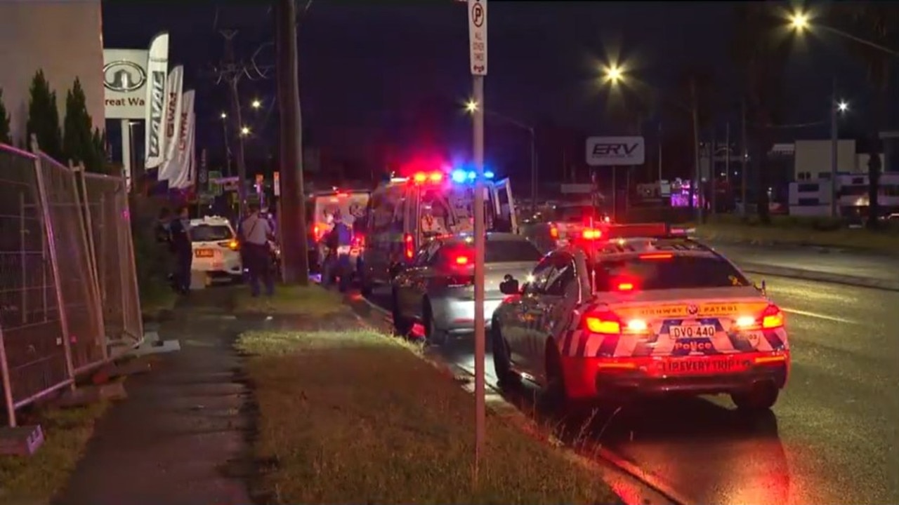 It is understood the injured victim drove a short distance before pulling over safely while the suspects left the scene. Picture: Nine News
