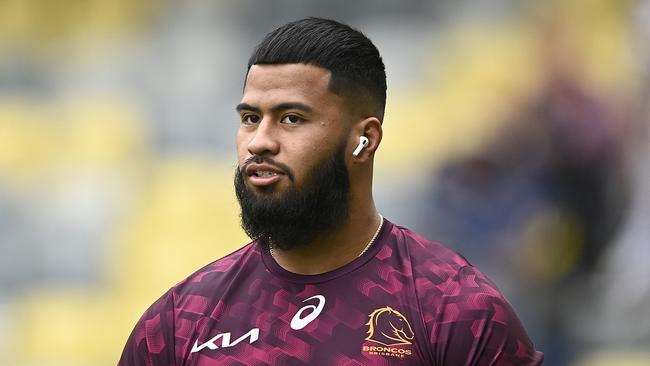 Payne Haas is pushing for a big pay increase at the Broncos. Picture: Ian Hitchcock/Getty Images