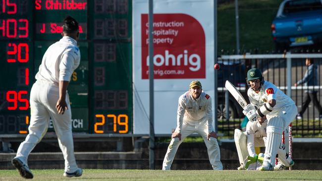 Jason Sangha batting for Randwick Petersham against UNSW. Picture: Monique Harmer