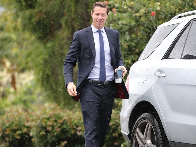 Liam Young preparing to jump in his Mercedes SUV. Picture: Luke Marsden.