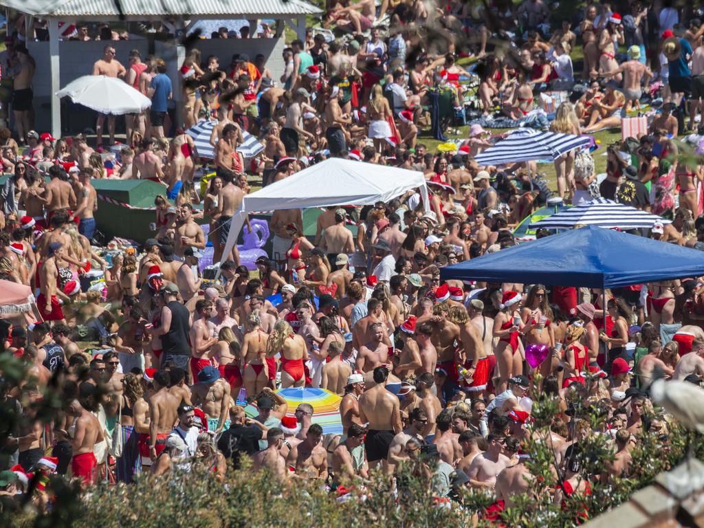 Around 15,000 people descended on Bronte Beach on Christmas Day. Picture: Monique Harmer/NewsWire