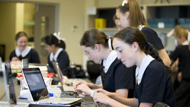 St Margaret’s Anglican Girls School students design, build and program a 3D printed prosthetic hand as part of the school’s STEM program.