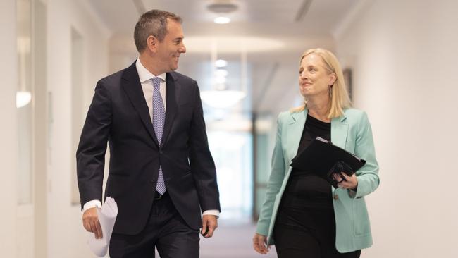 Treasurer Jim Chalmers and Finance Minister Katy Gallagher will bowl up the mid-year economic and fiscal outlook in Canberra. Picture: David Beach/NewsWire