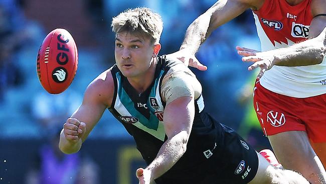 Ollie Wines leads the way at Port Adelaide for contested ball wins. Picture: Getty Images