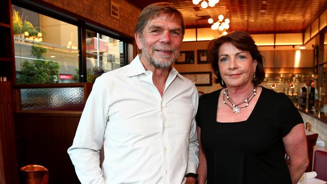 Flight Centre chief Graham Turner pictured with his wife Jude Turner. Picture AAP image/David Clark