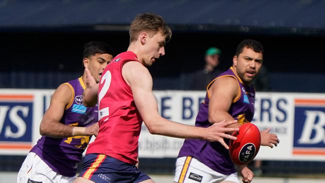 VAFA football : Old Scotch v Collegians at Trevor Barker Beach Oval.  Old Scotch player James Tarrant. Picture: Valeriu Campan