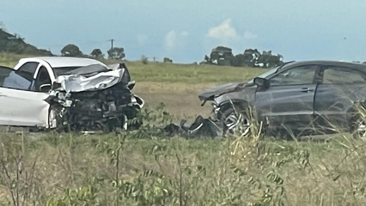 Emergency crews are on scene at a serious crash on the Bruce Hwy at Inkerman. Picture: Estelle Sanchez