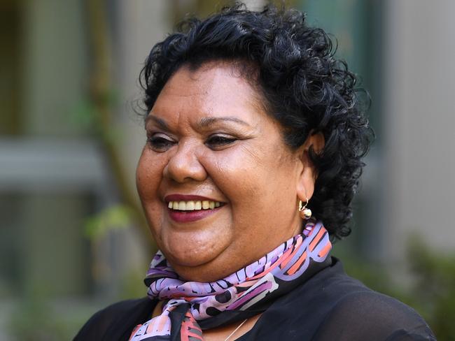 Australia's newly named Social Justice Commissioner June Oscar poses for a photograph at Parliament House in Canberra, Thursday, Feb. 9, 2017. (AAP Image/Lukas Coch) NO ARCHIVING