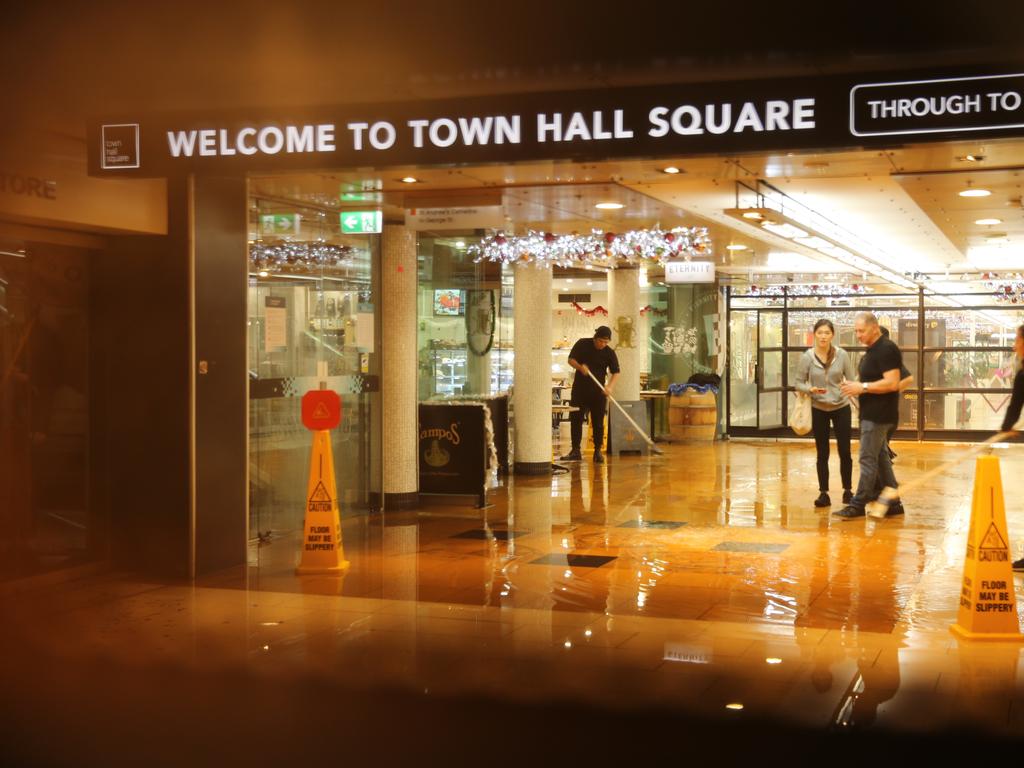 Town Hall station was flooded. Picture: John Grainger