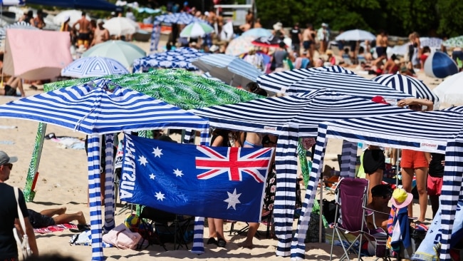 Australia Day at Coogee Beach. Picture: NCA NewsWire/Dylan Robinson
