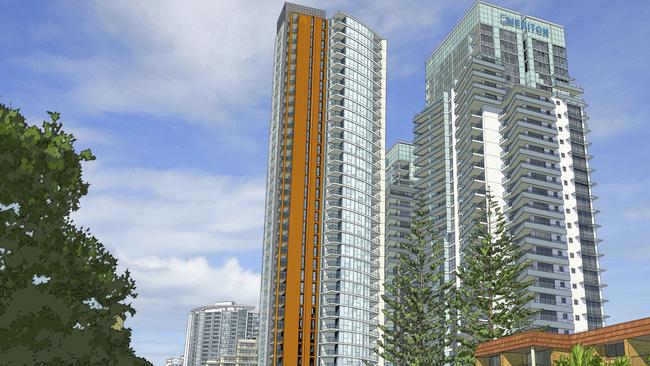 The previous plan for a 61-level building on the Broadbeach Pegasus site.