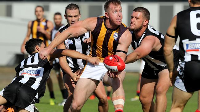 Yarraville-Seddon skipper Lachie Longmire in action. Picture: Mark Dadswell