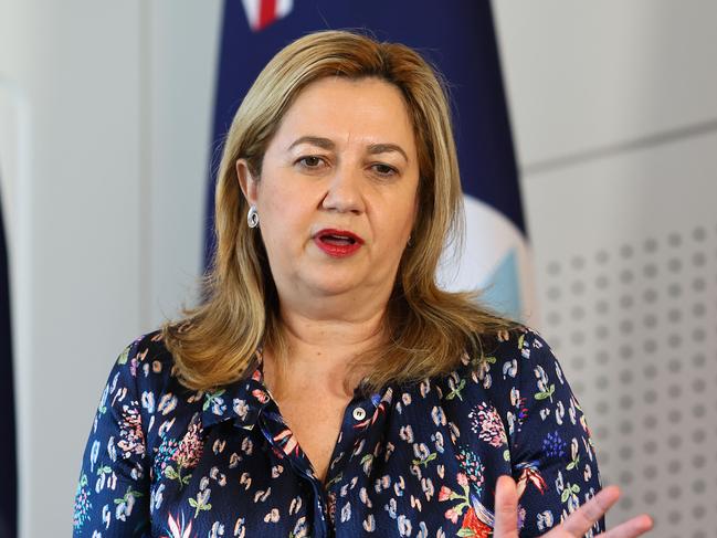 BRISBANE, AUSTRALIA - NewsWire Photos JANUARY 23, 2023: Queensland Premier Annastacia Palaszczuk speaks to the media during a press conference in Brisbane. Picture: NCA NewsWire/Tertius Pickard