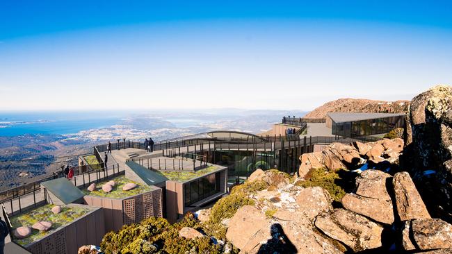 An artist’s impression of the pinnacle centre atop kunanyi/Mt Wellington. Picture: SUPPLIED