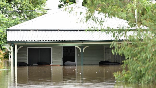 A house inundated by floodwater in Auchenflower, Brisbane that will need repair or possible be rebuilt. Picture: Dan Peled