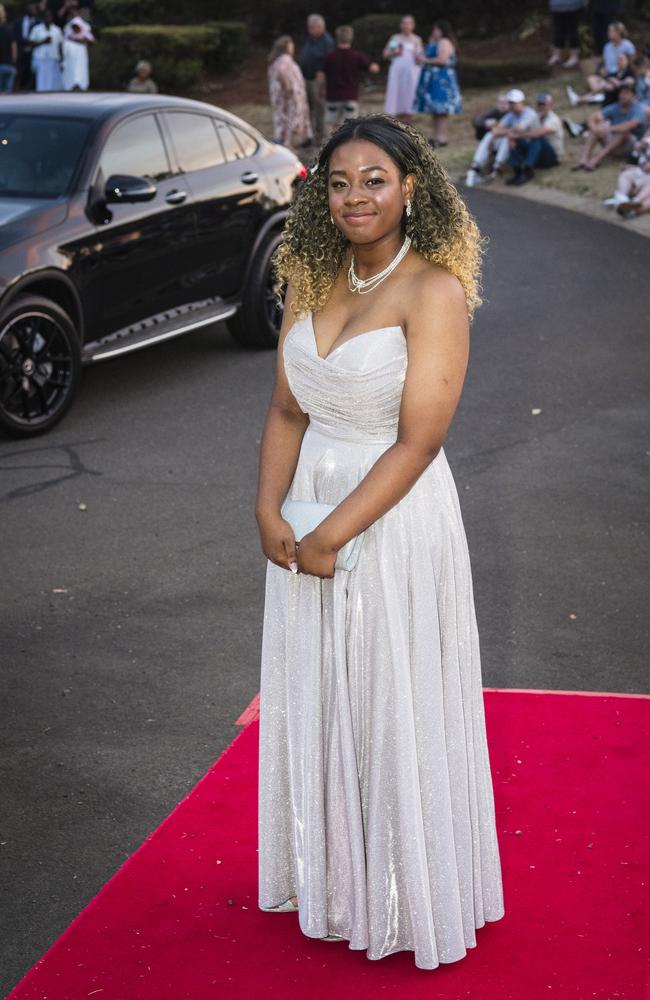 Mary Joy Bangura at Harristown State High School formal at Highfields Cultural Centre, Friday, November 17, 2023. Picture: Kevin Farmer