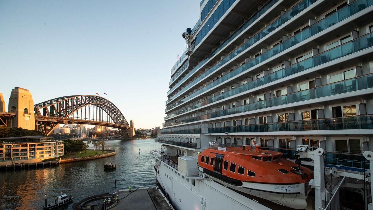 The Majestic Princess cruise ship has been hit by an outbreak of Covid-19. Picture: Julian Andrews