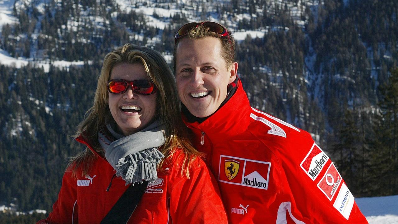 Schumacher and his wife Corinna. Photo: AFP PHOTO