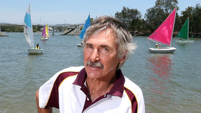 Gold Coast Sailing Club Commodore Chris Ruston says muddy water in canals has brought bull sharks to the are. Picture: Richard Gosling