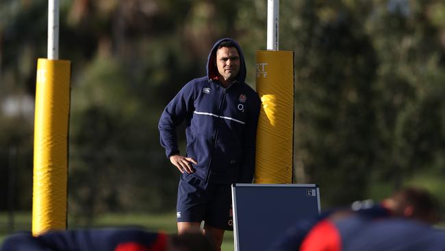 Ben Te’o looks on during an England training session at Sanctuary Cove.