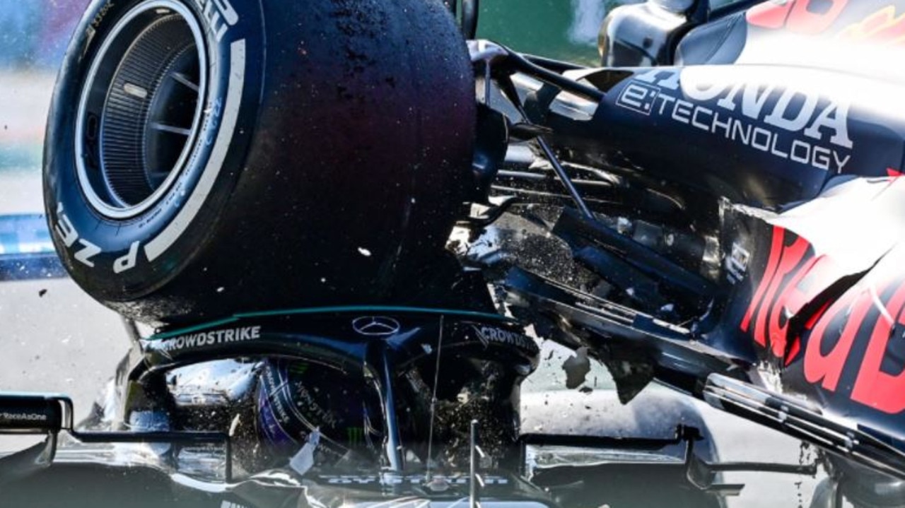 F1 Italian Grand Prix Lewis Hamilton crash video, shocking dash cam