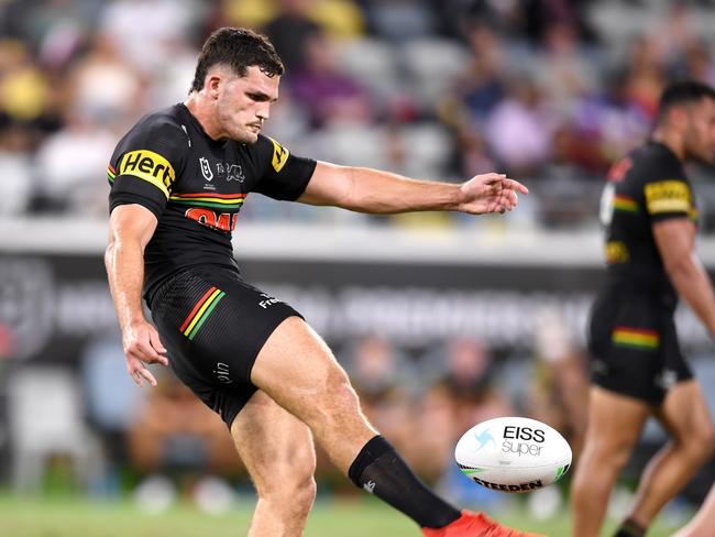 Penrith halfback Nathan Cleary insists he isn’t a protected species when it comes to kick pressure from rival teams. Picture: NRL Photos