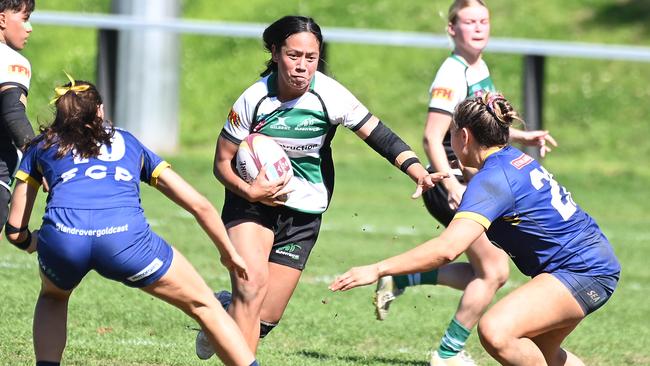 Sunnybank player Gemma Lawrence Club rugby women's semi-final Sunnybank v Bond. Saturday August 12, 2023. Picture, John Gass